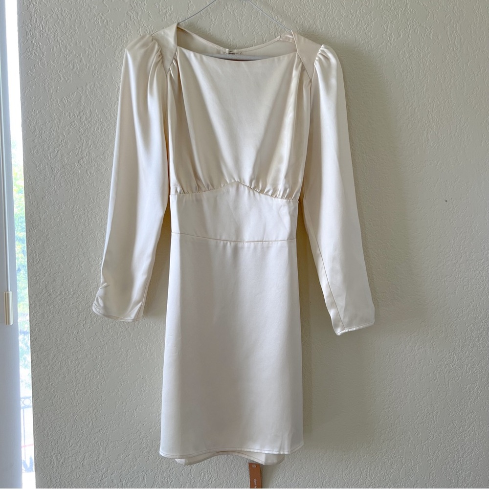 Reformation Rudi Silk Mini Dress Ivory 6 - Picture 4 of 8